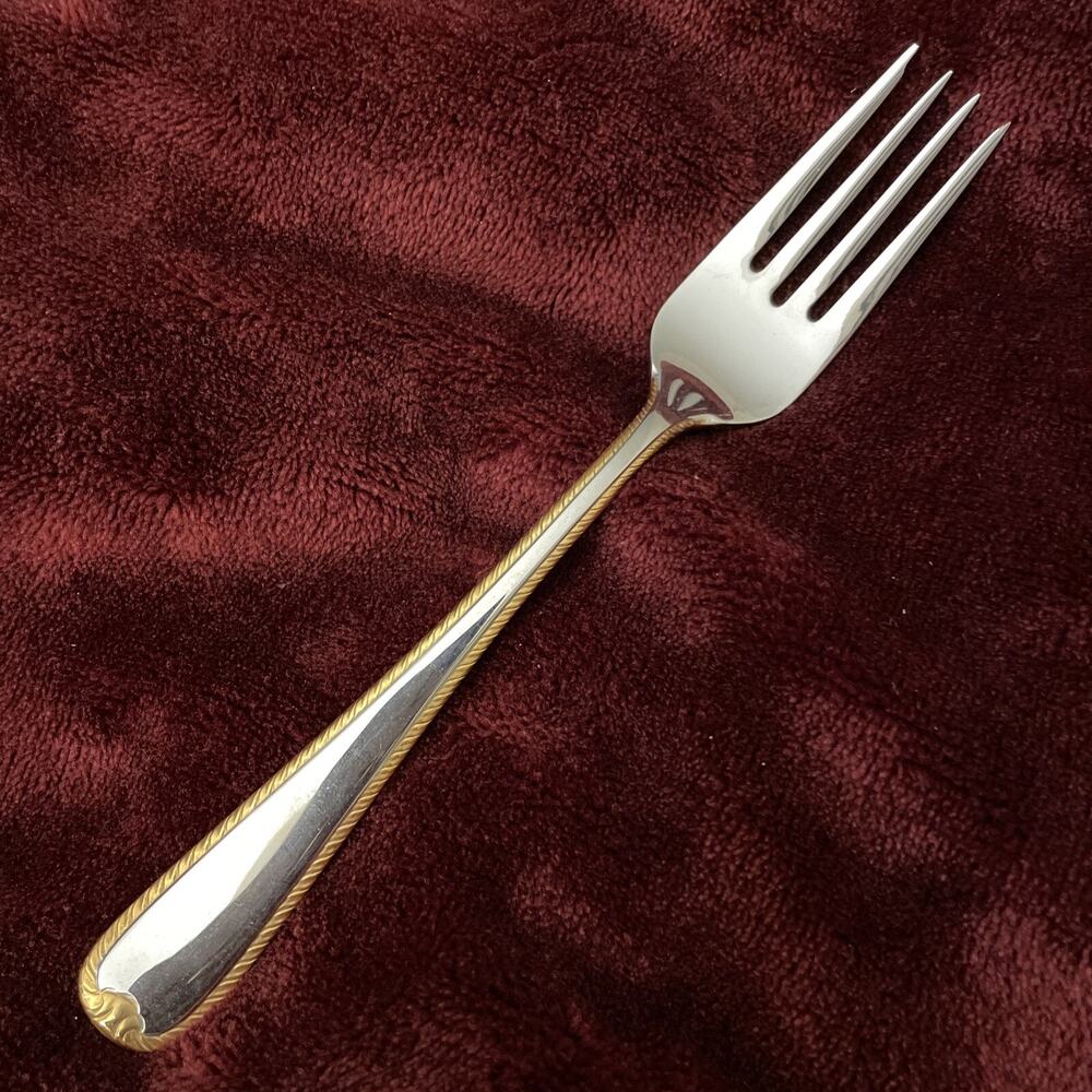 Gorham Salad Fork GOLDEN RIBBON EDGE Stainless 18/8 Japan/Korea Flatware